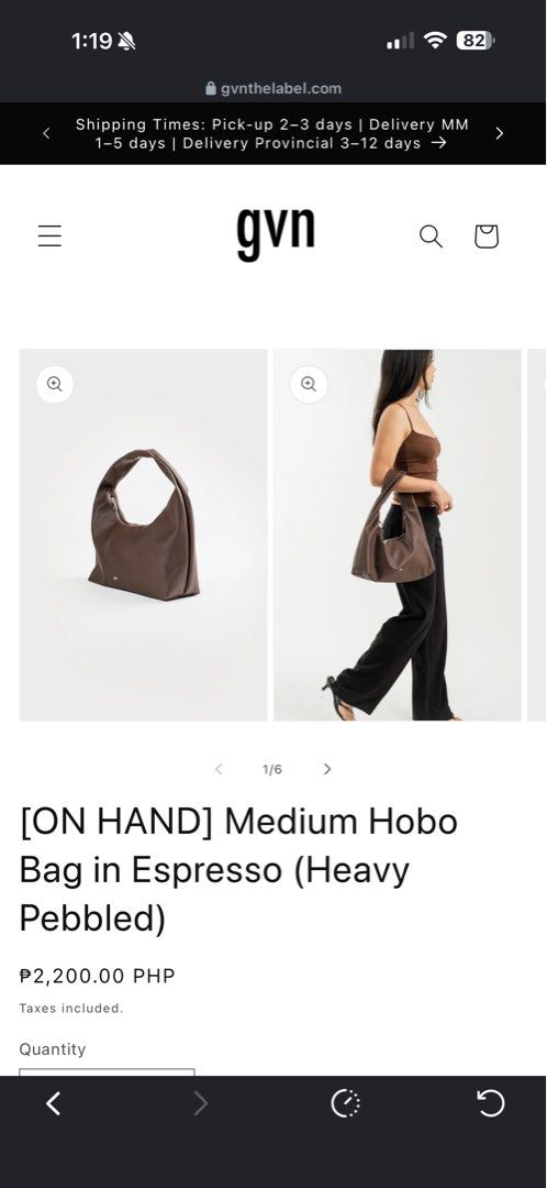 GVN Medium Hobo Bag in Espresso (Category: Shoulder Bags) located in Muntinlupa City. Submitted by cssndrax (Listing ID 1423241411, Image 1). Description: still in good condition except for the zipper :).