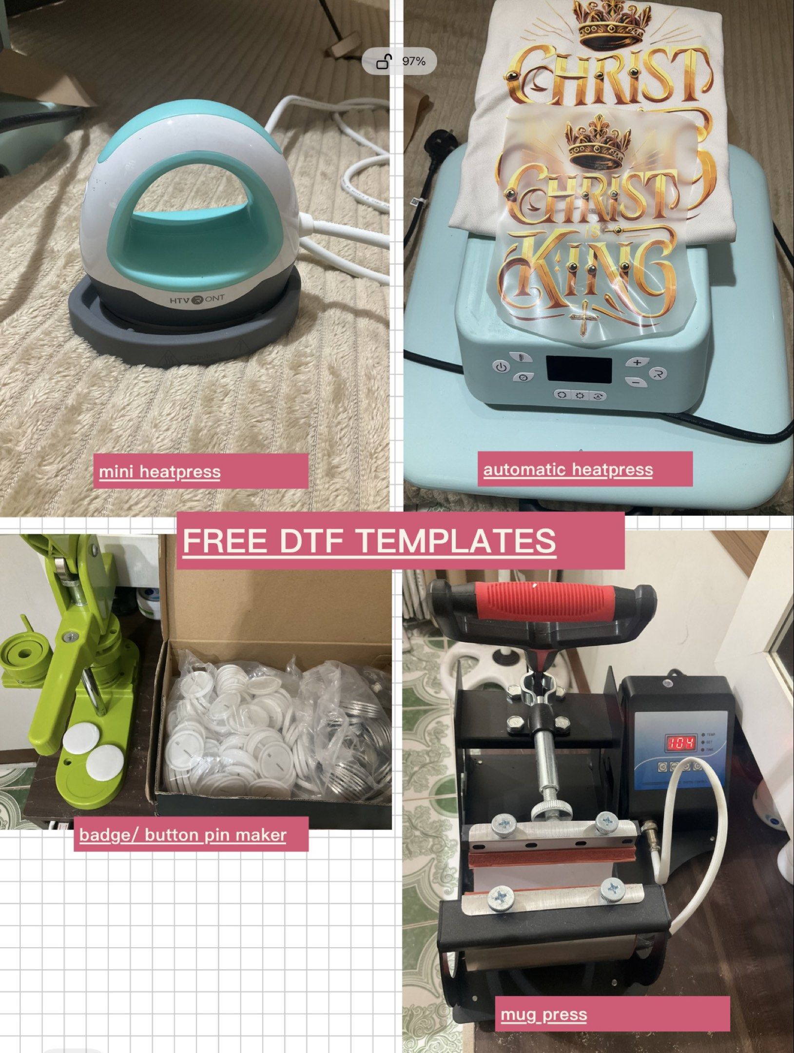 Heatpress equipment (Category: Craft Supplies & Tools) located in San Fernando. Submitted by declutteringmisha (Listing ID 1423257445, Image 1). Description: Take all for 10,000 Free DTF templates Meetup at Manna Mall Pagdaraoan San Fernando La Union.