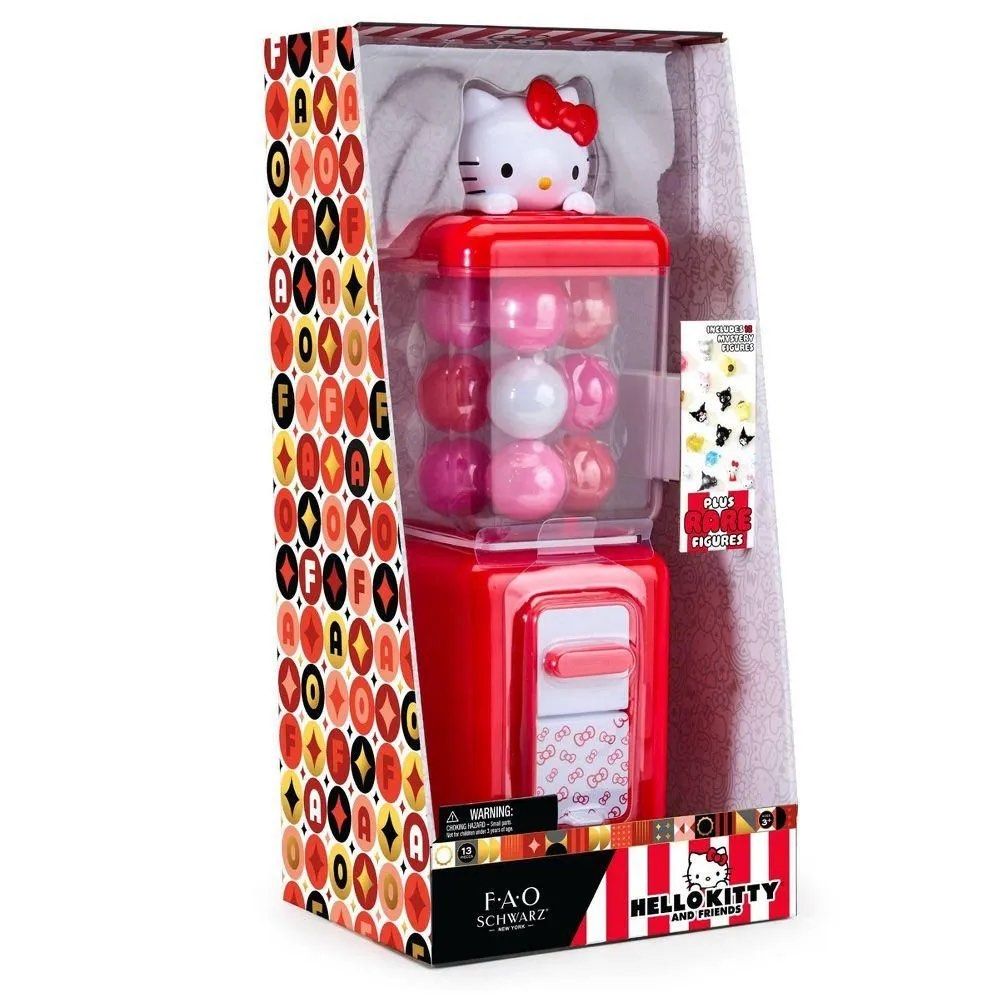 Hello Kitty and Friends Giant Gumball Machine (Category: Character Goods) located in Quezon City. Submitted by unicornmanila (Listing ID 1423135233, Image 1). Description: - Kitty and Friends Gumball Machine - Includes 12 mystery figures to collect! - Features rare figures: Glitter Series, Metallic Series, and a Limited Edition Gold Secret Rare Kitty! - Red gumball machine with a clear container..