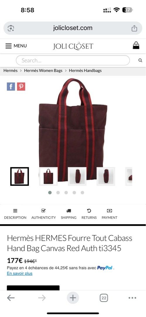 Hermes Fourre Tout Canvas Tote Bag (Category: Luxury Bags & Wallets) located in Manila. Submitted by shopper2025 (Listing ID 1423133885, Image 2). Description: Hermes Fourre Tout tote bag CANVASS 100% moneyback guaranteed BGC Taguig Powerplant Makati.