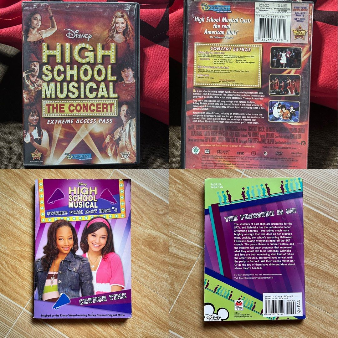 High School Musical DVD and Book Bundle (Category: CDs & DVDs) located in Mendez-Nunez. Submitted by keicart (Listing ID 1423093321, Image 1). Description: - High School Musical DVD and Book Bundle - Includes "High School Musical: The Concert" DVD (Untested) - Features "Crunch Time" book from the "Stories from East High" series - Perfect for High School Musical fans MOP: GCash MOD: Flash Express / Lalamove: corresponding fees will be shouldered b