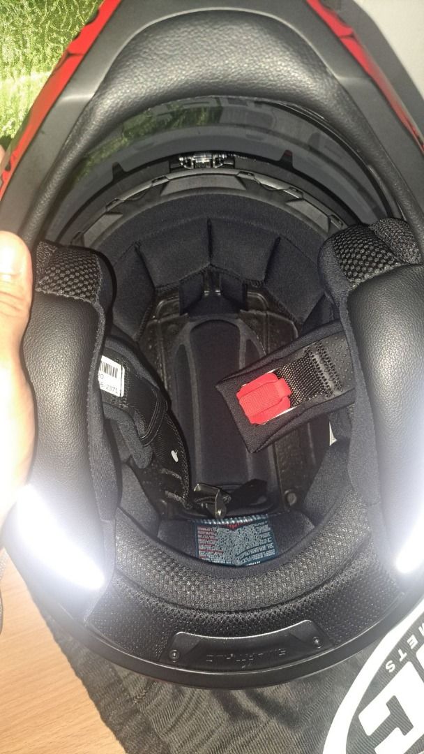 HJC i20 Motorcycle Helmet XL (Category: Helmets and other Riding Gears) located in Taguig. Submitted by mikechoyan (Listing ID 1423219232, Image 3). Description: Details & Condition: - Won from a raffle - HJC i20 motorcycle helmet - Unique black and red flame graphic - Size: XL - Includes removable face mask - Comes with original box and accessories - Made in Vietnam RFS: Too big for me.