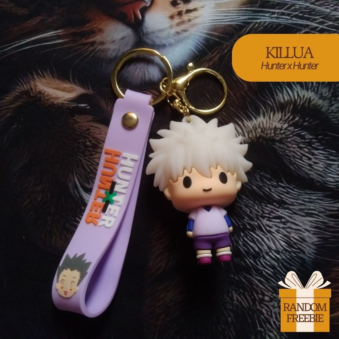 Hunter X Hunter Keychains - Killua, Hisoka, Kurapika, Gon (Category: Character Goods) located in Binan City. Submitted by items_discount (Listing ID 1423192394, Image 2). Description: ⚠️ Limited Stock 💬 Chat lang po for questions 🛍️ Check out niyo po my listing for other products 🆓 Small random freebie/s included 📌 Key Features: ✔️ Gold Keyring ✔️ With and Without Colored Strap 💡 Why Buy? ➡️ Favorite Hunter x Hunter Character ➡️ Small Random