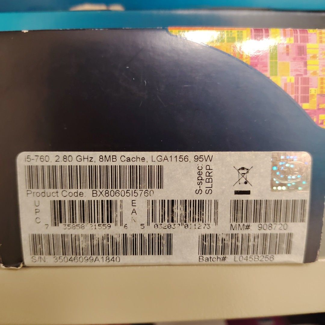 Intel Core i5-760 Processor (Category: Computer Parts) located in Puchong. Submitted by triggertactics (Listing ID 1423093035, Image 3). Description: Intel Core i5-760 processor. Features 2.80 GHz, 8MB Cache, and LGA1156 socket. Includes the original box. Supports dual-channel DDR3 1066/1333 MHz memory. Compatible with Intel HD Graphics Technology. Made in Malaysia..