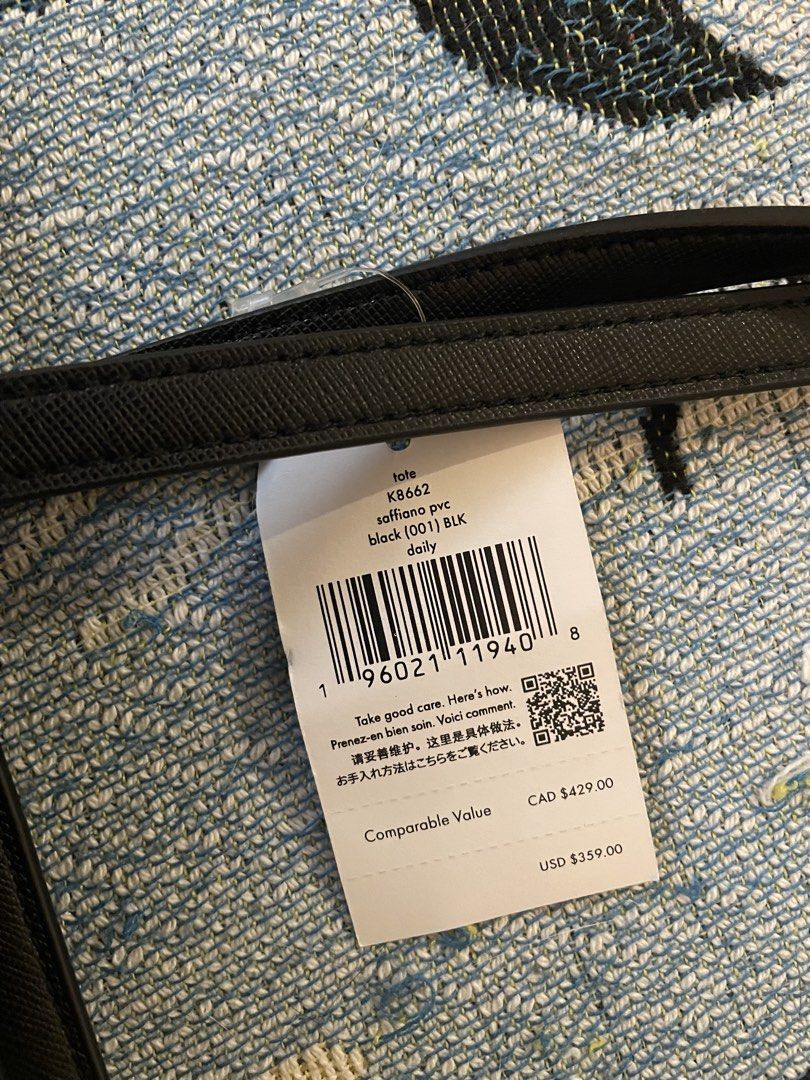Kate Spade Saffiano Leather Tote Bag (Category: Luxury Bags & Wallets) located in Pasay City. Submitted by colazee (Listing ID 1423242677, Image 2). Description: Original from US outlet mall Measures 11” W x 12” H x 4.25” D, making it a large-sized bag suitable for daily use ✨water resistant!!.