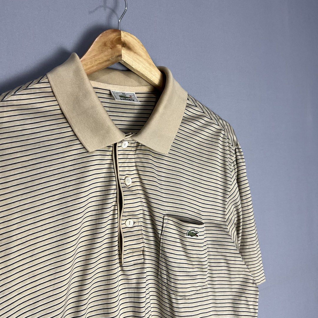 Lacoste | Stripe Vintage Poloshirt (Category: Tshirts & Polo Shirts ) located in Marawi City. Submitted by lazythrifter (Listing ID 1423200579, Image 2). Description: Details posted.📌 Size on tag: X-Large Dimes: 22 x 29 Condition: Very Good Price + SF🏷️.