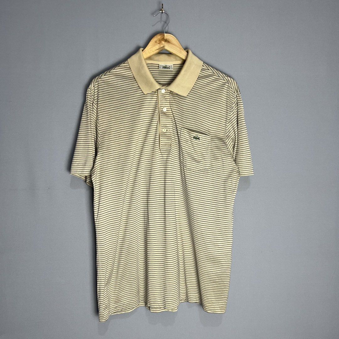 Lacoste | Stripe Vintage Poloshirt (Category: Tshirts & Polo Shirts ) located in Marawi City. Submitted by lazythrifter (Listing ID 1423200579, Image 1). Description: Details posted.📌 Size on tag: X-Large Dimes: 22 x 29 Condition: Very Good Price + SF🏷️.