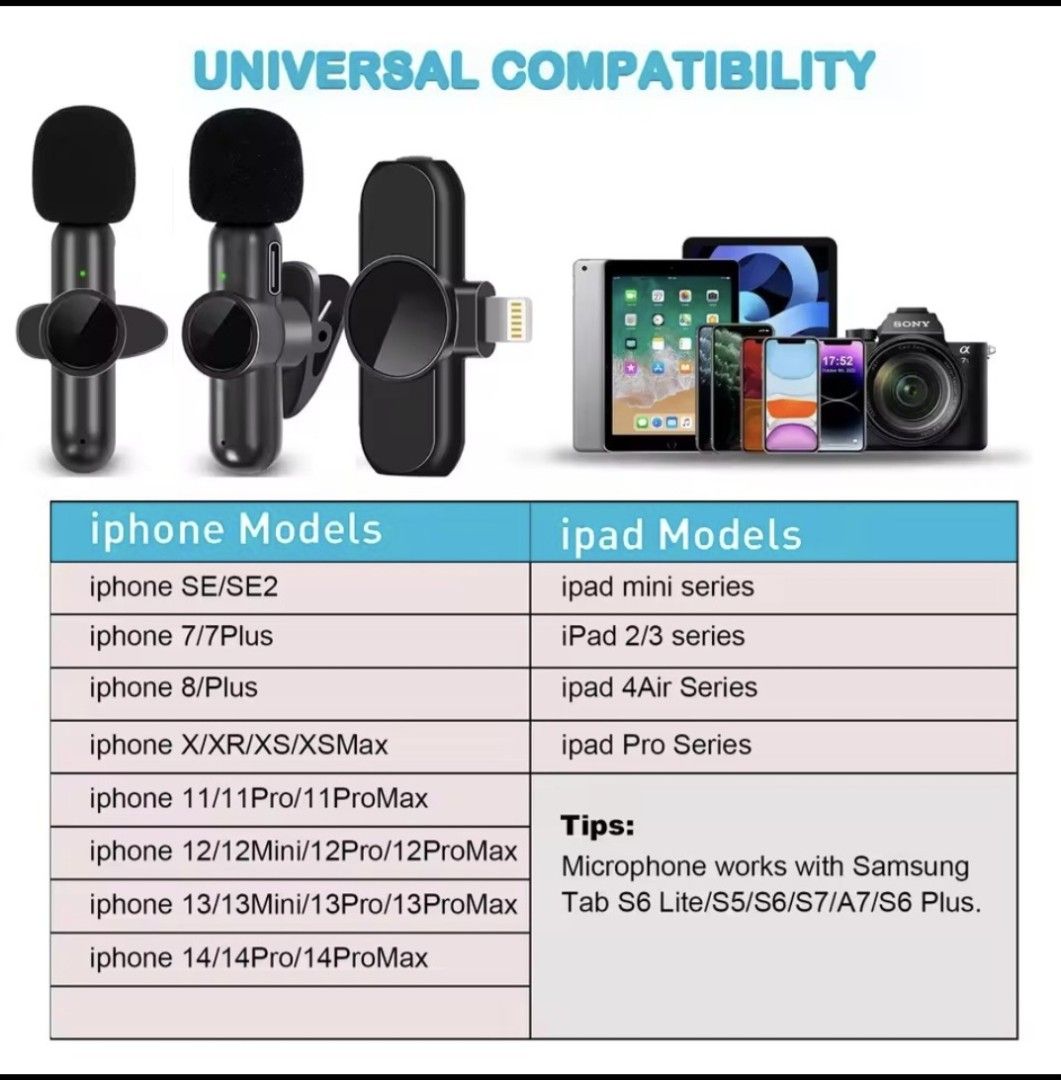 Lavalier 2.4G 2-in-1 Wireless Microphone for iPhone/iPad/Android65561408251779111