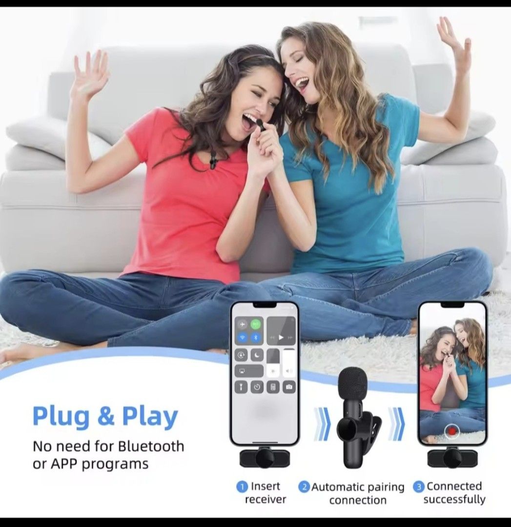 Lavalier 2.4G 2-in-1 Wireless Microphone for iPhone/iPad/Android65561408251779112