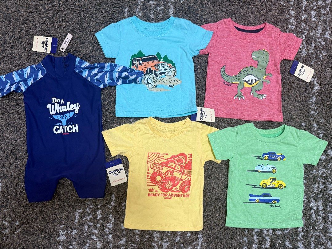 OshKosh Shirts and Rashguard Bundle (Category: Babies & Kids Fashion) located in Las Pinas. Submitted by sofiaadeline (Listing ID 1423127581, Image 1). Description: - OshKosh B'gosh baby shirt and Rash Guard Bundle. All small size best fits 12-18 months. All brandnew!! Last price posted!! Shipping via lalamove. .