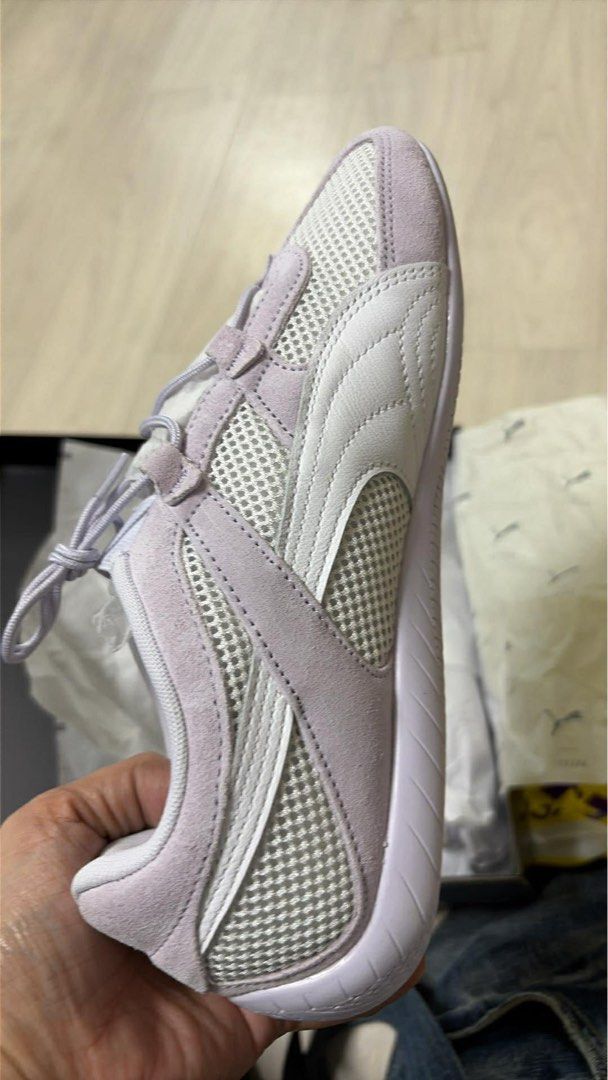 Puma Speedcat Go Wns Sneakers (Category: Sneakers) located in Manila. Submitted by itsbyreg (Listing ID 1423255800, Image 2). Description: - Puma Speedcat Go Wns sneakers - Color: Light purple and white - Upper: Mesh and suede - Puma logo on the side - Includes original box - Size: UK 6, US 8.5, EUR 39 - From Japan .