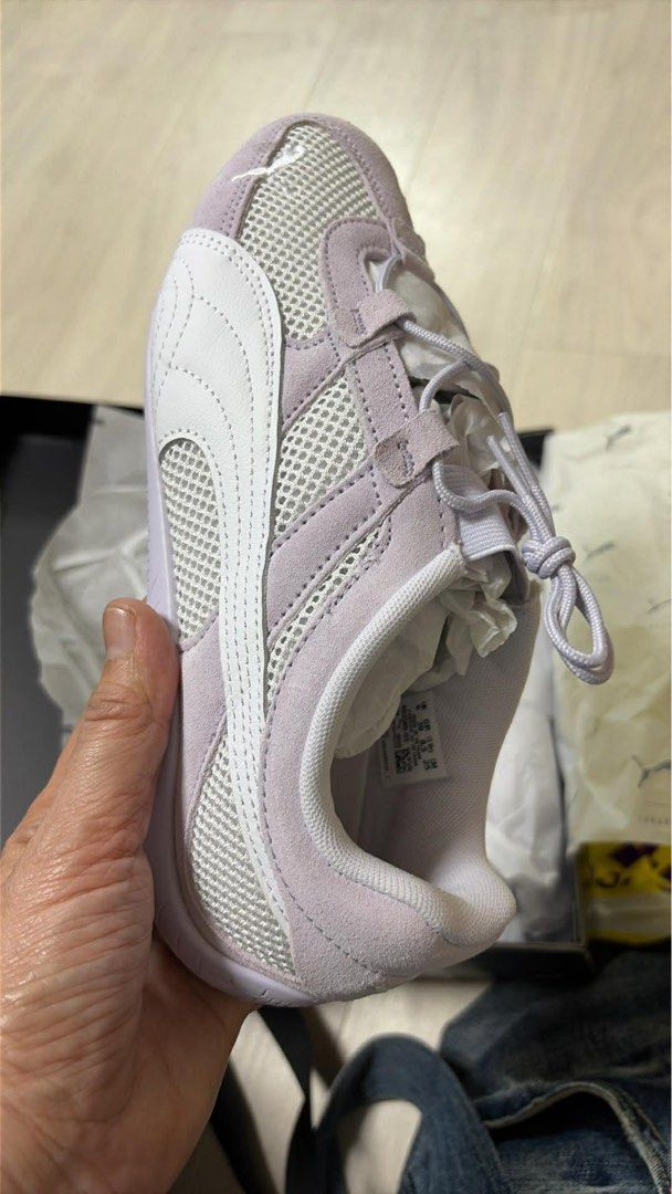 Puma Speedcat Go Wns Sneakers (Category: Sneakers) located in Manila. Submitted by itsbyreg (Listing ID 1423255800, Image 3). Description: - Puma Speedcat Go Wns sneakers - Color: Light purple and white - Upper: Mesh and suede - Puma logo on the side - Includes original box - Size: UK 6, US 8.5, EUR 39 - From Japan .