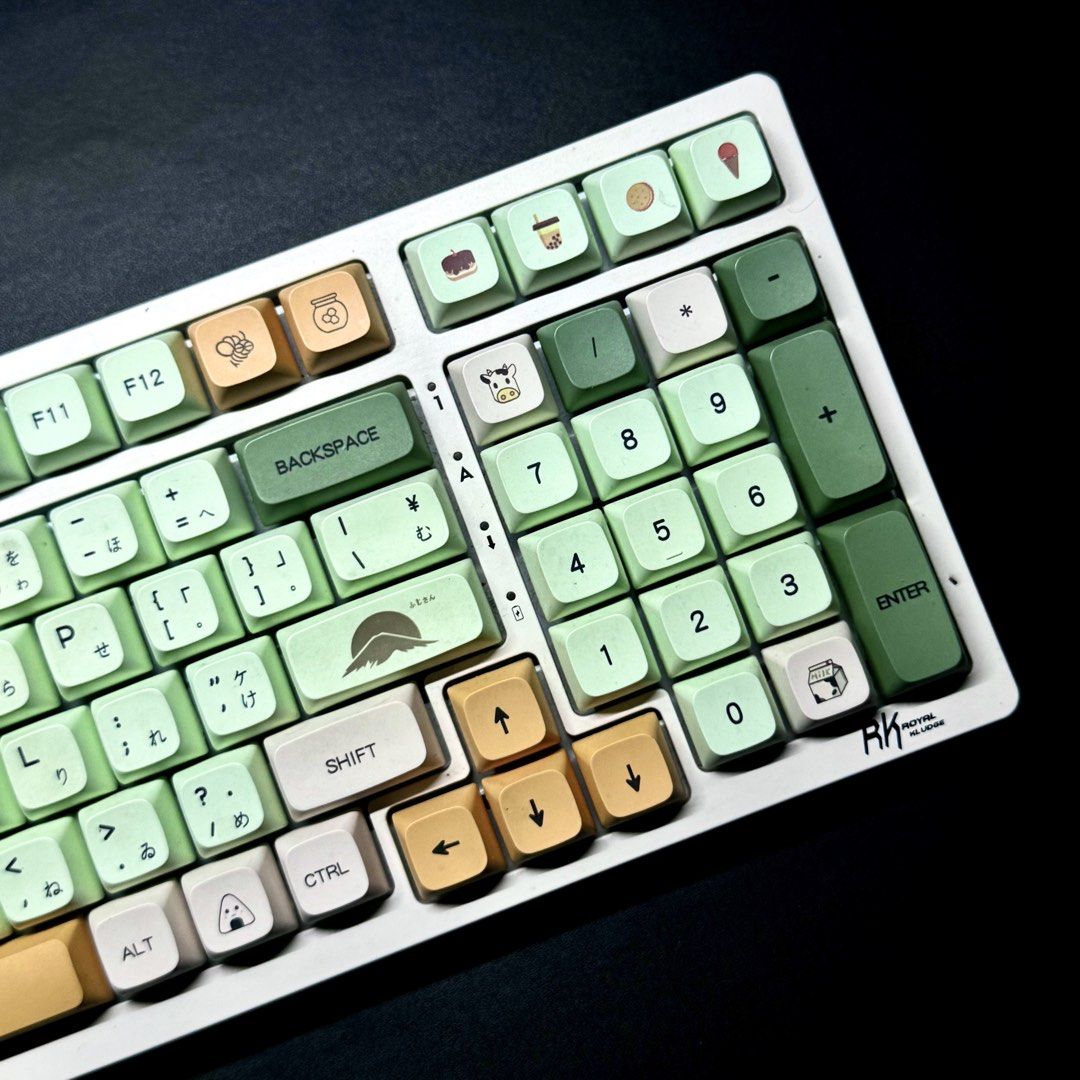 Royal Kludge RK98 Keyboard (Category: Computer Keyboard) located in Quezon City. Submitted by consoleciety (Listing ID 1423247562, Image 3). Description: Royal Kludge RK98 for just ₱1000 —lost dongle, no box or cord (can be used via BT or your own cord), one stand leg lost —no issue with keys ₱1000 set —will put back stock white keycaps and red switches ₱2200 set is what you see in the pic —akko creamy blue (letters & numbers) & akko purple (for 