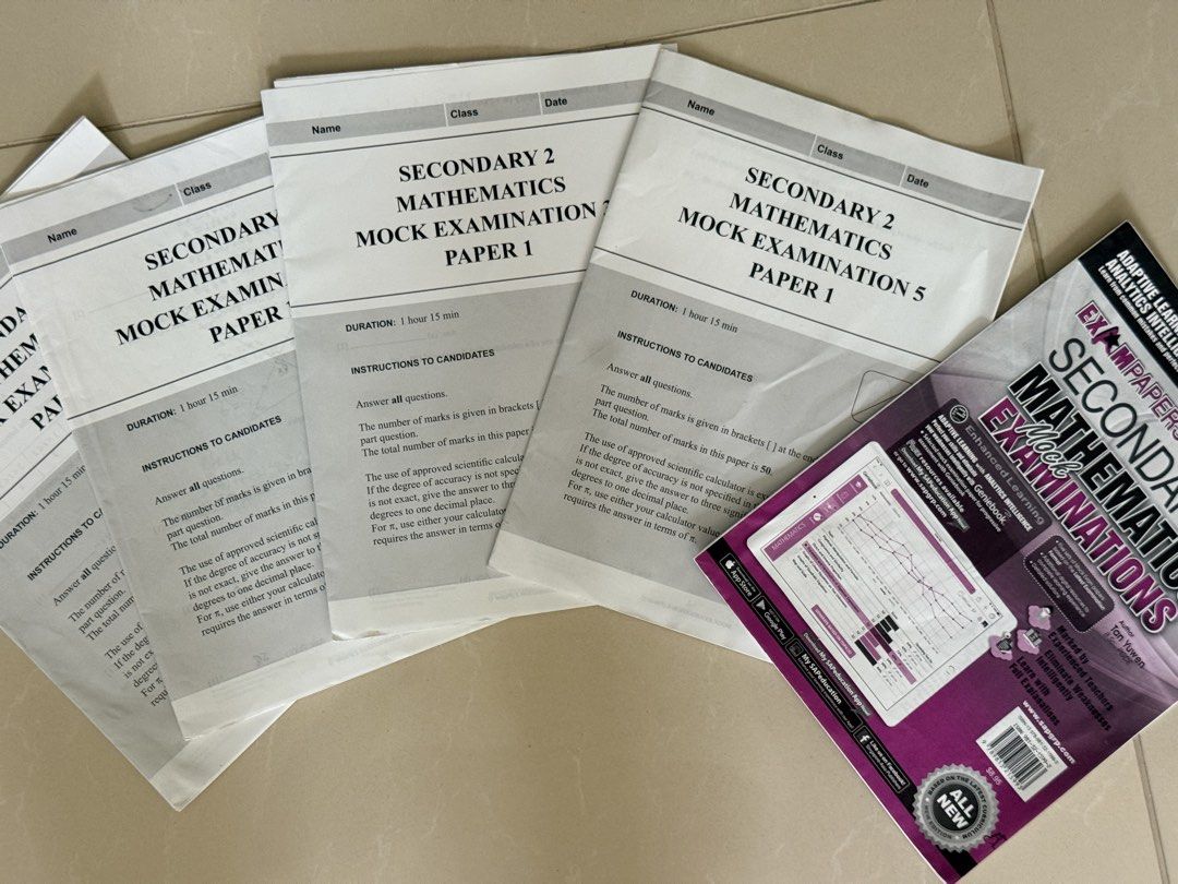Secondary Math Test Secondary 2 Mathematics Mock Examination Papers, Hobbies & Toys, Books ...