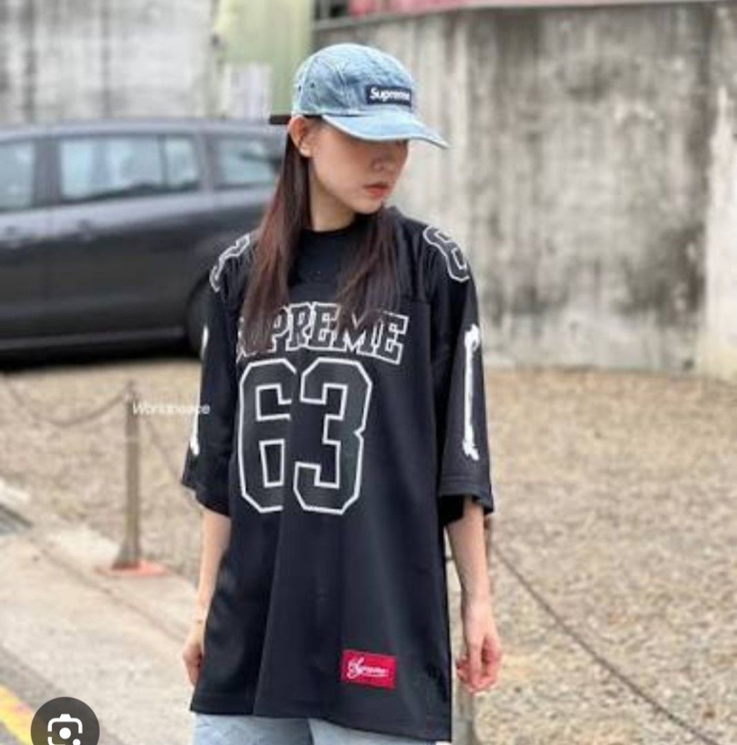 Supreme Bones Football Jersey Black, Men's Fashion, Tops & Sets