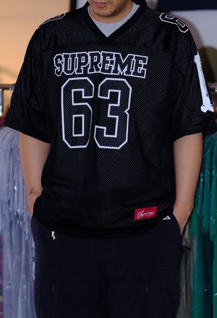 Supreme Bones Football Jersey Black, Men's Fashion, Tops & Sets