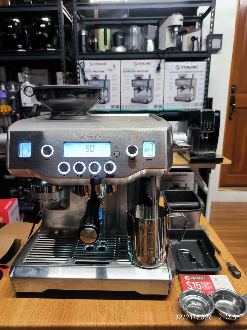 the Breville Oracle (Dual boiler) (Category: Coffee Machines & Makers) located in Pulilan. Submitted by srtidon (Listing ID 1423086210, Image 1). Description: the Breville Oracle (Dual boiler) Auto grind, dose & tamp using Baratza European Precision Burrs with 45 grind settings . Included Accessories: 58mm Full Stainless Steel Portafilter. 1 cup & 2 cup Single Wall Filter Baskets. 16oz Stainless Steel Milk Jug. Steam Wand Spare Parts. Cleaning Ki