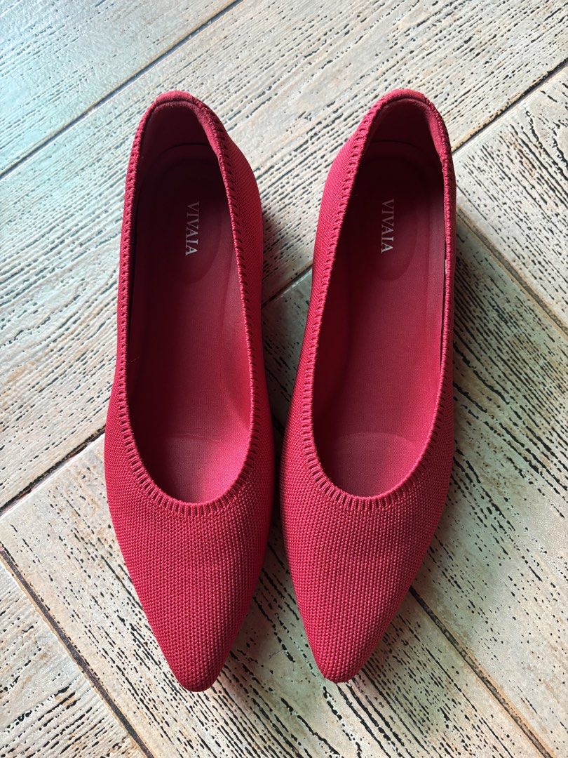 VIVAIA Aria 5 Ruby Red Pointed Ballet Flats Size 42 (Category: Flats & Sandals) located in Paranaque City. Submitted by eatc__ (Listing ID 1423091493, Image 2). Description: - VIVAIA Aria 5 pointed ballet flats - Color: Ruby Red - Size: 42 (US 10.5, UK 8) - Condition: Never worn - RFS: wrong size - Features: Pointed toe, textured soles for grip - Includes original box.