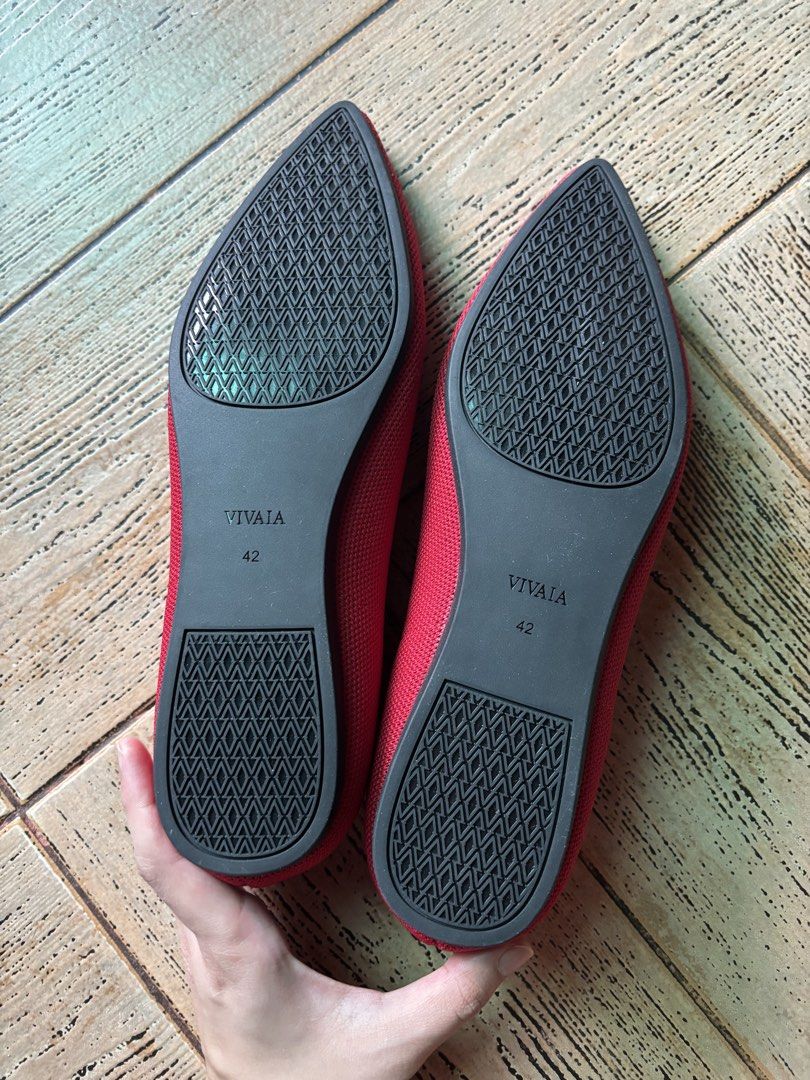 VIVAIA Aria 5 Ruby Red Pointed Ballet Flats Size 42 (Category: Flats & Sandals) located in Paranaque City. Submitted by eatc__ (Listing ID 1423091493, Image 3). Description: - VIVAIA Aria 5 pointed ballet flats - Color: Ruby Red - Size: 42 (US 10.5, UK 8) - Condition: Never worn - RFS: wrong size - Features: Pointed toe, textured soles for grip - Includes original box.