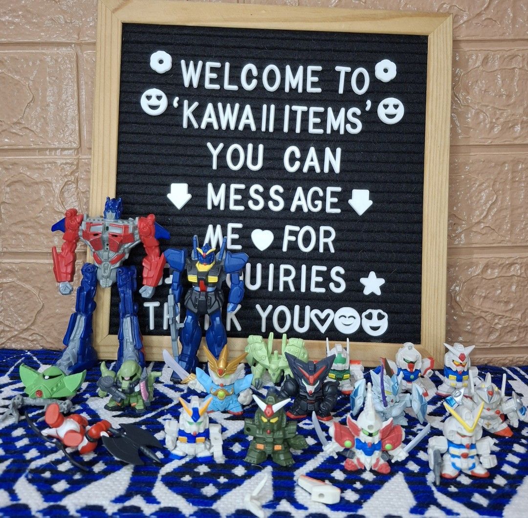 17pcs Gundam Figures Bundle Set From Japan (Category: Gundam & Model Kits) located in Bulacan. Submitted by kawaii_items_stuffed_toys (Listing ID 1423421846, Image 1). Description: Vintage From japan box 17pcs! Gundam Figures Bundle Set Flaws (WITH MISSING PARTS) Price is slightly negotiable (Mahal po kuha ko sa japan 🥺) Just message me if you ever want to see more pictures of the item, I'm more than glad to assist you. 📌Location: San Jose Del 