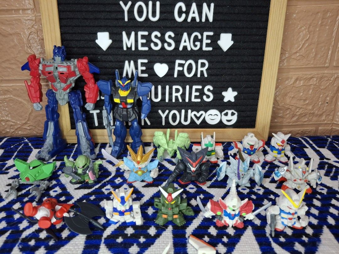 17pcs Gundam Figures Bundle Set From Japan (Category: Gundam & Model Kits) located in Bulacan. Submitted by kawaii_items_stuffed_toys (Listing ID 1423421846, Image 2). Description: Vintage From japan box 17pcs! Gundam Figures Bundle Set Flaws (WITH MISSING PARTS) Price is slightly negotiable (Mahal po kuha ko sa japan 🥺) Just message me if you ever want to see more pictures of the item, I'm more than glad to assist you. 📌Location: San Jose Del 