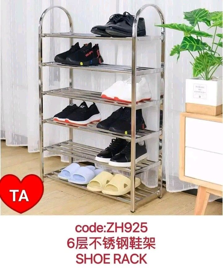 6-Tier Stainless Steel Shoe Rack, Furniture & Home Living, Furniture ...