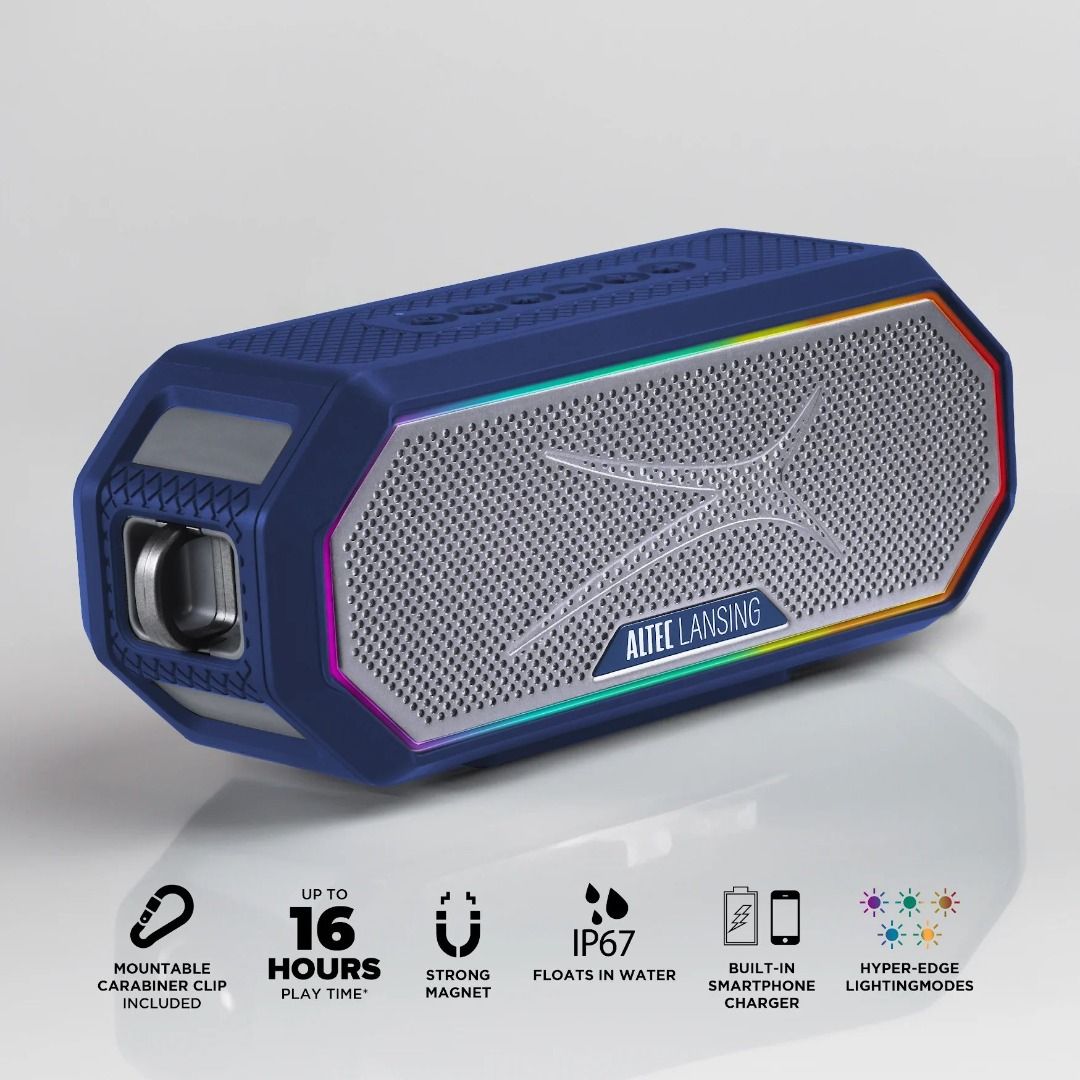 Altec Lansing Hydra Jolt 2.0 Bluetooth Speaker Waterproof IP67 AUTHENTIC (Category: Soundbars, Speakers & Amplifiers) located in Paranaque City. Submitted by thehusayshop (Listing ID 1423323467, Image 2). Description: Altec Lansing Hydra Jolt 2.0 Bluetooth Speaker - 2800 > Brand New > Factory Sealed > Authentic / Original Extreme Durability: Features an IP67 Everything Proof rating, making it waterproof, dustproof, shockproof, and floatable for u