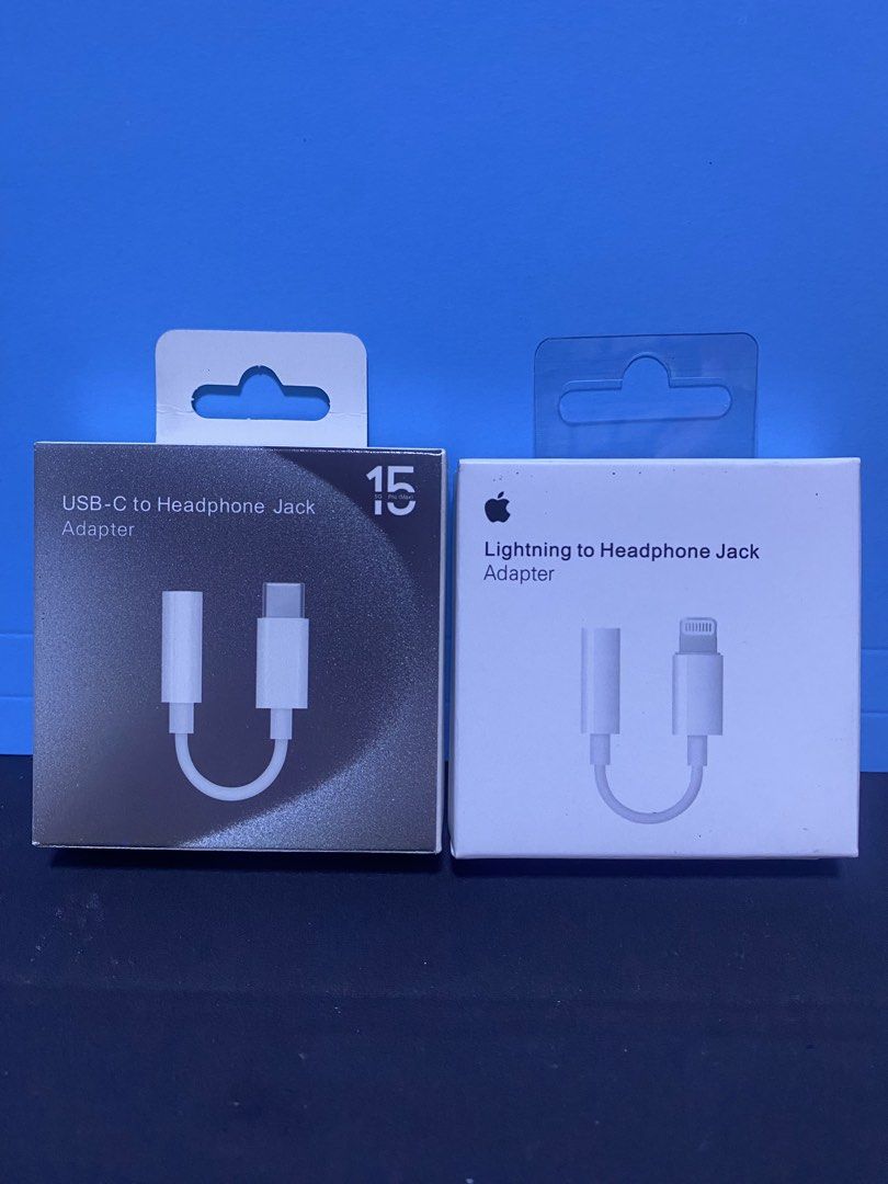 Apple USB-C to Headphone Jack Adapter & Lightning Adapter (Category: Chargers & Cables) located in Manila. Submitted by dimple162 (Listing ID 1423370098, Image 1). Description: .