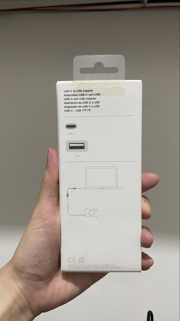Apple USB-C to USB Adapter (A1632) (Category: Chargers & Cables) located in Quezon City. Submitted by shottheserif (Listing ID 1423356095, Image 2). Description: FOR SALE (NO RETURN/REFUND): Apple USB-C to USB Adapter (A1632) - ₱750 - complete with original packaging Condition: minor scratches if any RFS: not using Location: QC Shipping fee c/o buyer All sales are final.