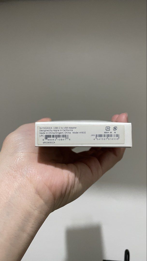 Apple USB-C to USB Adapter (A1632) (Category: Chargers & Cables) located in Quezon City. Submitted by shottheserif (Listing ID 1423356095, Image 3). Description: FOR SALE (NO RETURN/REFUND): Apple USB-C to USB Adapter (A1632) - ₱750 - complete with original packaging Condition: minor scratches if any RFS: not using Location: QC Shipping fee c/o buyer All sales are final.