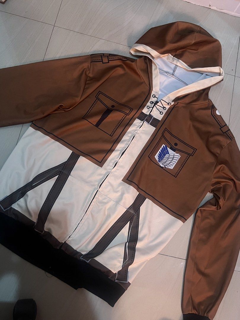 attack on titan oversized jacket (cosplay, anime, costume) (Category: Coats, Jackets and Outerwear) located in Las Pinas. Submitted by st4rbeam (Listing ID 1423333097, Image 1). Description: oversized fit! has attack on titan detailing .
