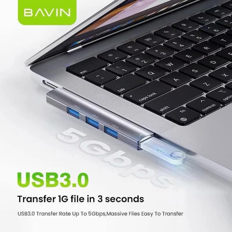 Bavin HUB-22 4-in-1 USB-C Adapter (Category: Cables & Adaptors) located in Manila. Submitted by iliasjen (Listing ID 1423409508, Image 2). Description: 🌟 Original BAVIN HUB-22，4 in 1 Universal Docking Station HUB Adapter Seamless Device Connectivity🔥🔥 🌟 2 USB 2.0+1 USB 3.0+ 1 Type C 🌹.