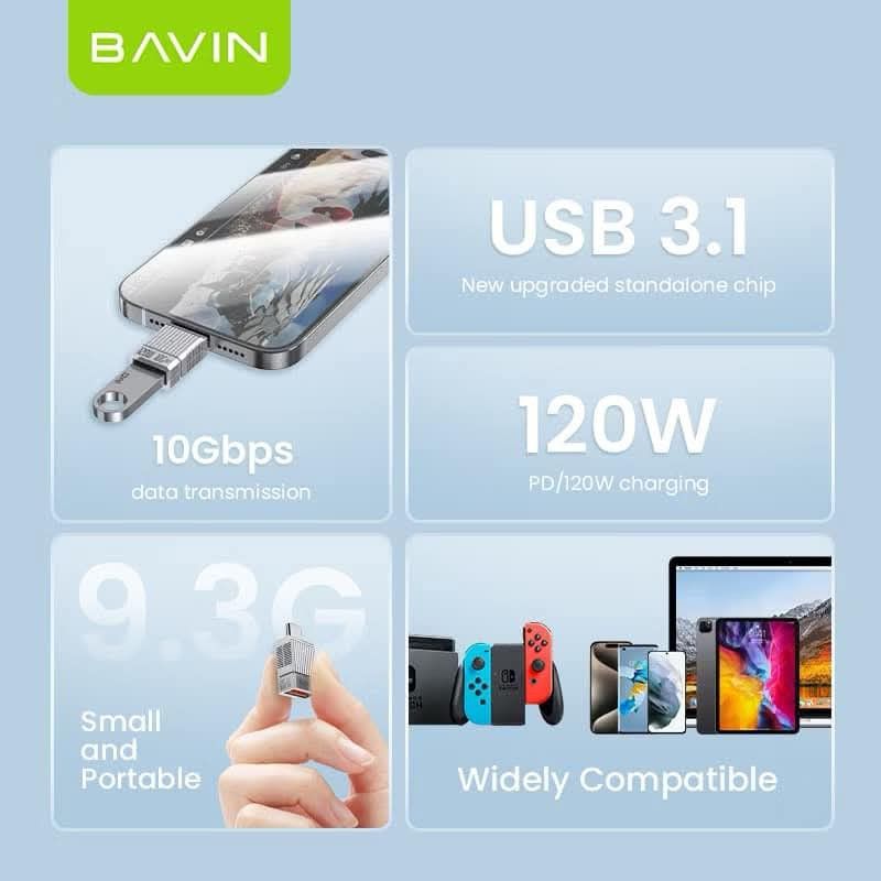 Bavin OTG-65 USB 3.1 Type-C to USB-A Adapter (Category: Cables & Adaptors) located in Manila. Submitted by iliasjen (Listing ID 1423404092, Image 3). Description: 🌟 Original BAVIN OTG-65 Adapter Plug and Play w/ 10Gbps USB 3.1 Type-C to USB A for Printer/U Drive/PCLaptop🔥🔥.