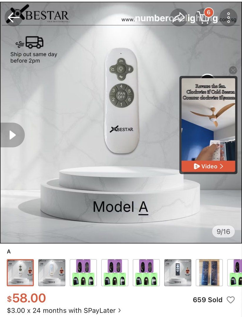 Bestar Model A Ceiling Fan Remote Control, Furniture & Home Living ...