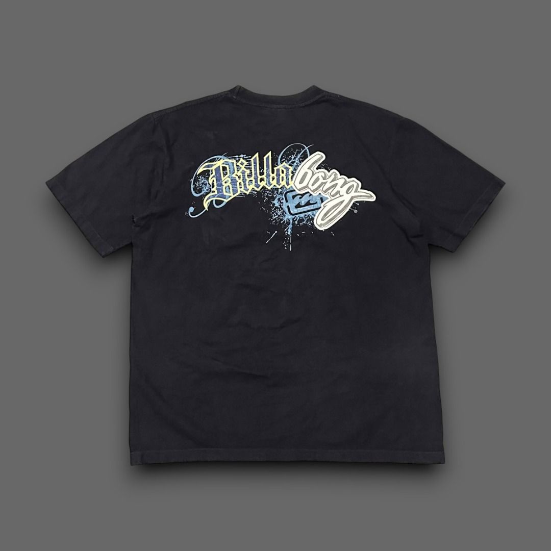 Billabong Graphic T-Shirt (Category: Tshirts & Polo Shirts ) located in Pasig City. Submitted by postrano.harvey (Listing ID 1423286287, Image 2). Description: Size: 21.5x27 (S to M) Condition: 9/10 Color rate: 9/10 Issue: None.