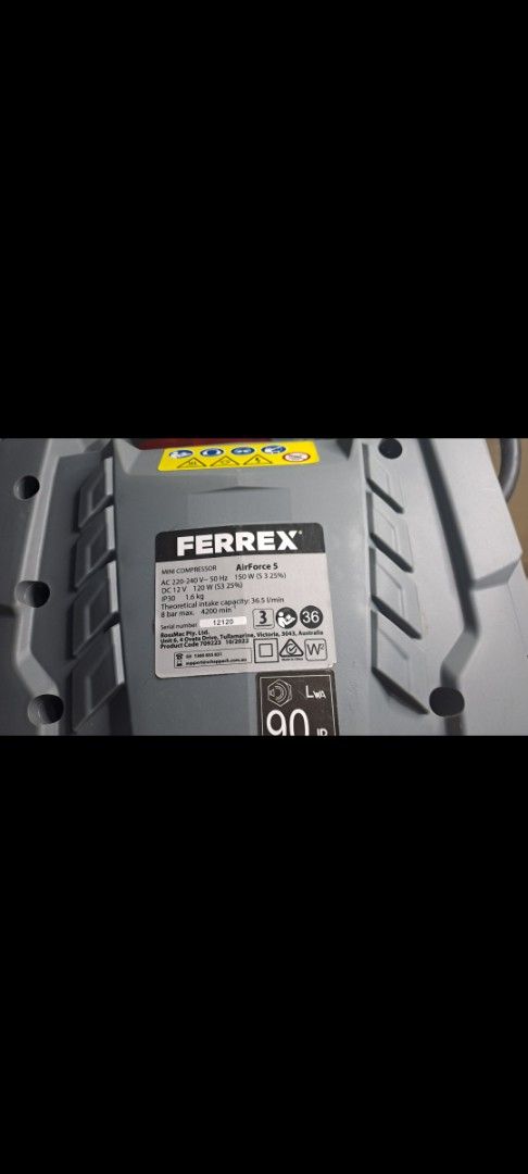 Ferrex Mini Compressor (Category: Construction Tools & Equipment) located in Davao. Submitted by bravemoon_556cd5 (Listing ID 1423309870, Image 3). Description: open box never been used damage box only items from UK 🇬🇧 we ship nationwide gcash or bank account payment mode .