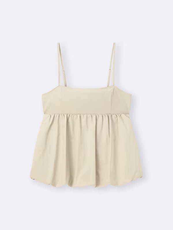 GU by Uniqlo Bubble Hem Top Beige (Category: Sleeveless) located in Binan City. Submitted by vintagedrops (Listing ID 1423375593, Image 1). Description: Medium.