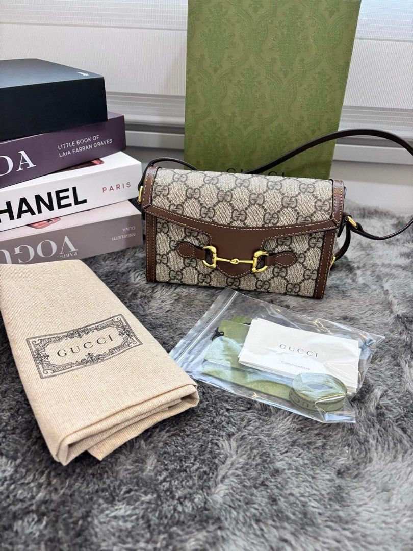 Gucci Mini Horsebit 1955 (Category: Luxury Bags & Wallets) located in Manila. Submitted by shopwithbrilliantadel (Listing ID 1423427715, Image 1). Description: Full set with receipt and authenticity certificate Excellent condition, looks new Also includes box, ribbon, dust bag, booklet, tag.