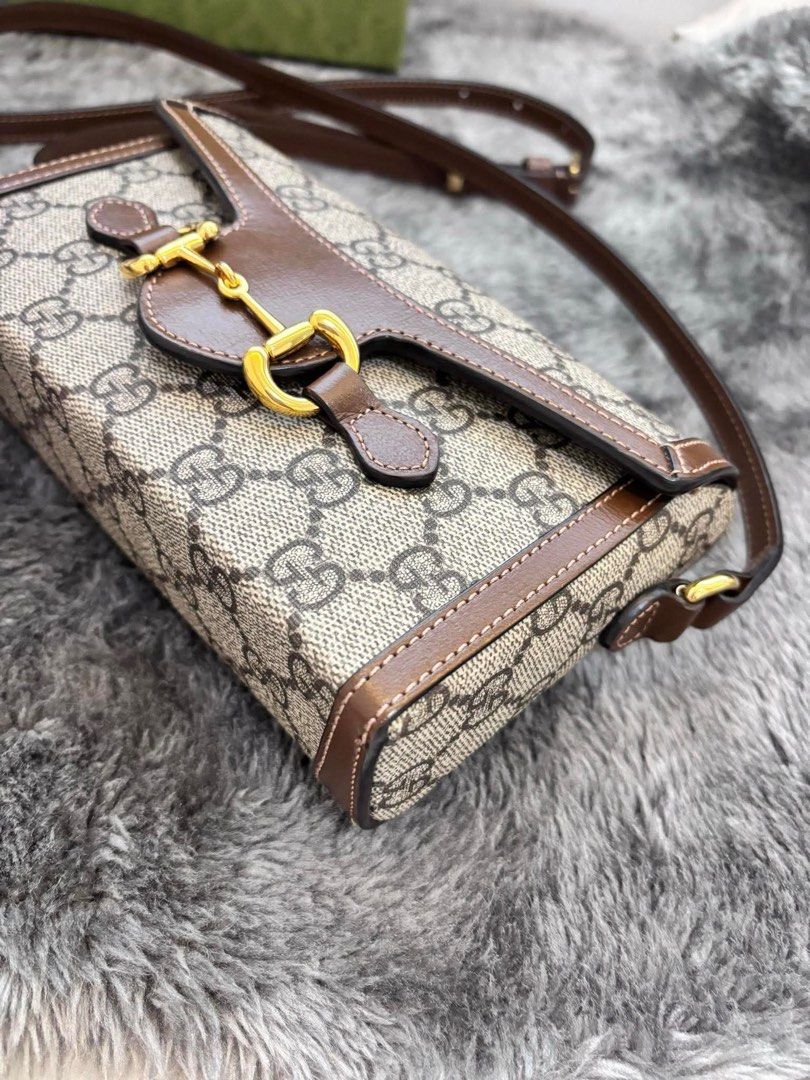 Gucci Mini Horsebit 1955 (Category: Luxury Bags & Wallets) located in Manila. Submitted by shopwithbrilliantadel (Listing ID 1423427715, Image 3). Description: Full set with receipt and authenticity certificate Excellent condition, looks new Also includes box, ribbon, dust bag, booklet, tag.