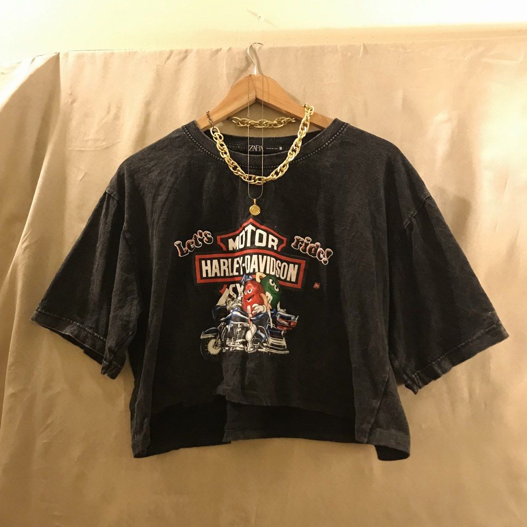 Harley Davidson Acid Wash Crop Top (Category: Shirts) located in Manila. Submitted by 414studio (Listing ID 1423388264, Image 2). Description: Free size Hanging top high quality print and fabric Shipping: Lalamove/Gogoxpress.