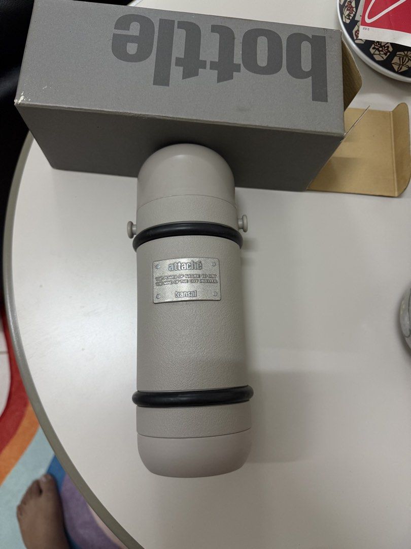 Kansai Attaché Bottle (Discontinued) (Category: Water Bottles & Tumblers) located in Manila. Submitted by jcbagio20 (Listing ID 1423330931, Image 2). Description: - The Kansai Attaché bottle comes with its original box. - It’s made in Japan and has a gray color. - The bottle features the “attaché” and “kansai” labels. - There’s a sticker on the bottom with the number “480818.” - The box itself has “bottle” printed on it..