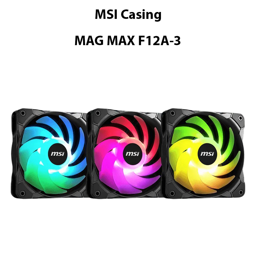 MSI MAG MAX F12A-3 120mm ARGB Chassis Fan Kit, Black, Computers & Tech ...