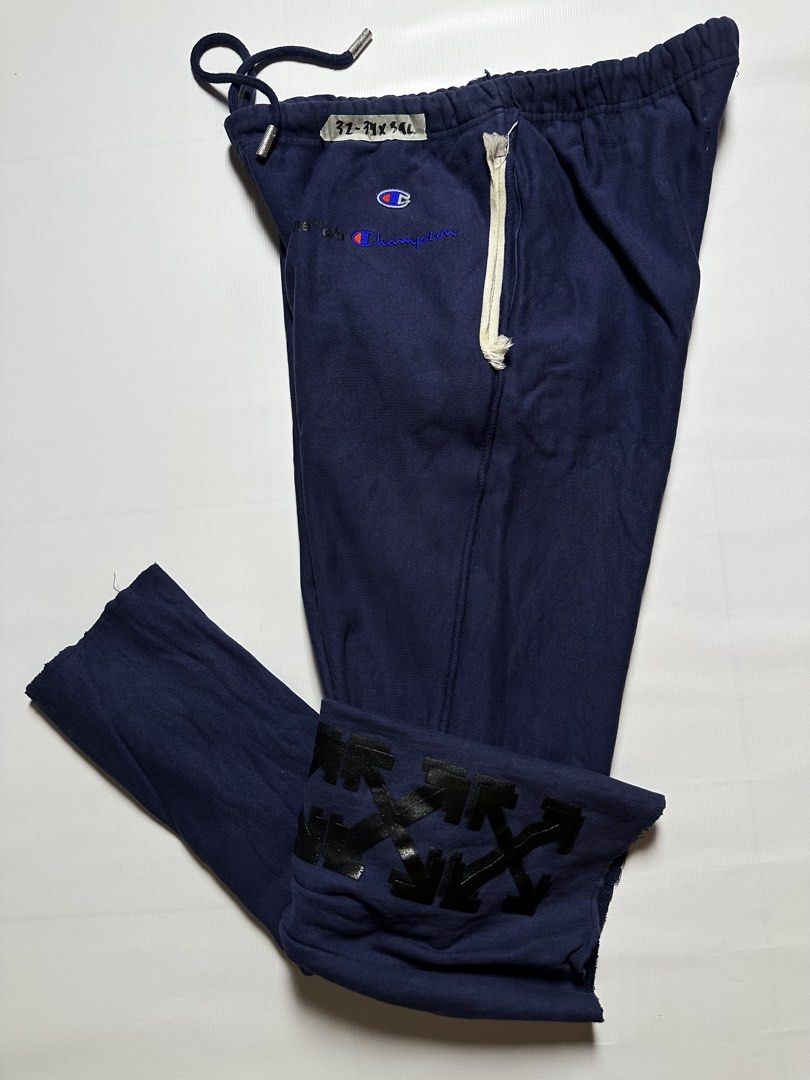 Off-White c/o Champion Sweatpants (Category: Joggers) located in Manila. Submitted by johnedel_james (Listing ID 1423386181, Image 3). Description: CHAMPION x OFFWHITE Size on tag L (32-34) Length 39 ₱800 ℂ𝕆ℕ𝔻𝕀𝕋𝕀𝕆ℕ: Excellent ℂ𝕆𝕃𝕆ℝ ℝ𝔸𝕋𝔼: 9.9/10 𝕀𝕊𝕊𝕌𝔼: None.