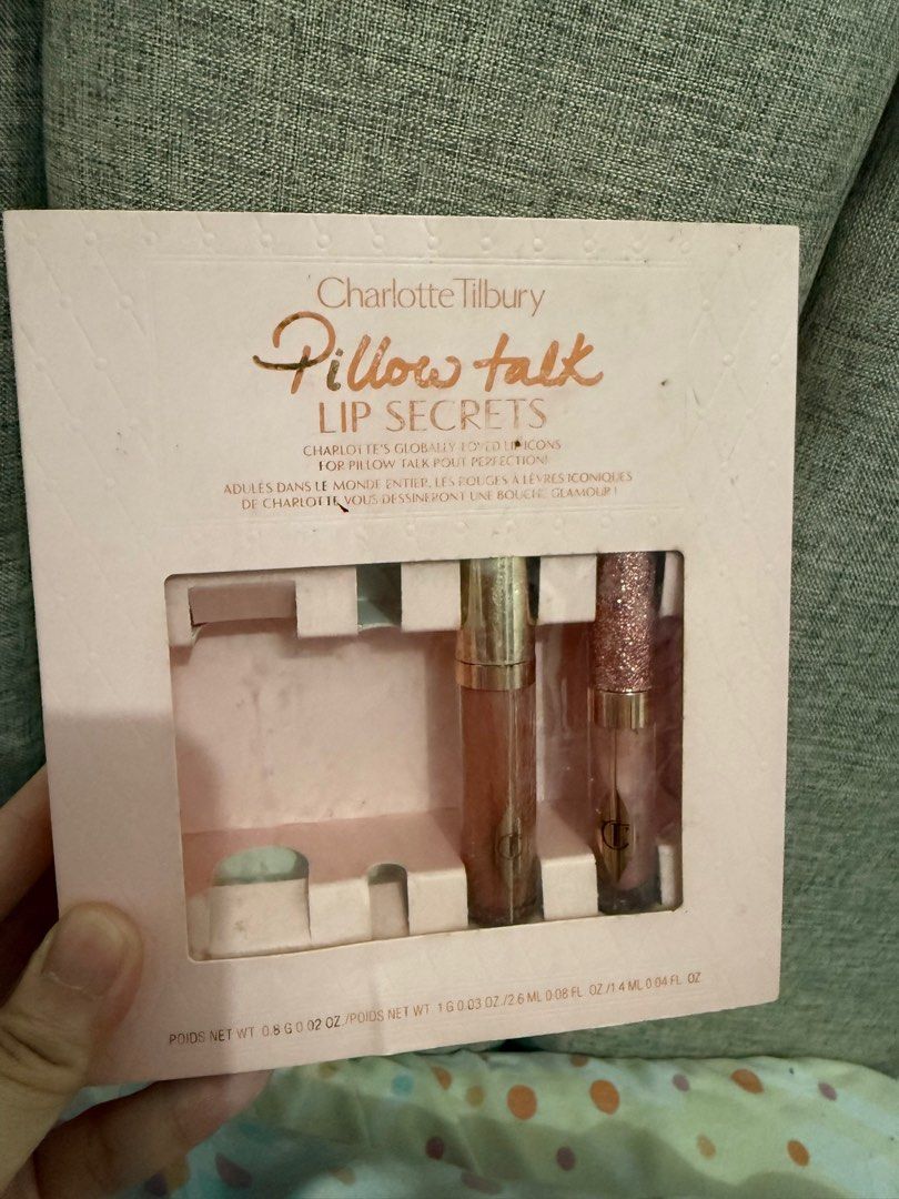ORIGINAL CHARLOTTE TILBURY PILLOWTALK BUNDLE (Category: Makeup) located in Mandaluyong City. Submitted by whitemoveout (Listing ID 1423402684, Image 3). Description: ORIGINAL WITH BOX SWATCHED ONLY 99% FULL GIFTED ONLY LAST DEC 2025 BUNDLE PILLOW TALK SHADE JEWEL LIPS COLLAGEN LIP BATH .