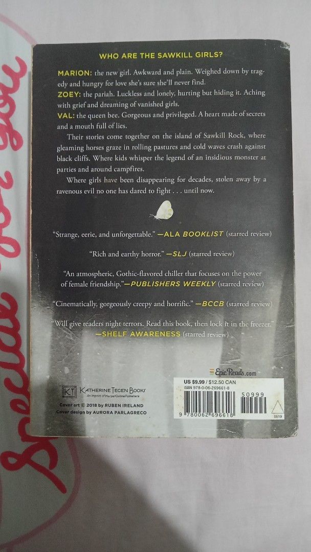 Sawkill Girls by Claire Legrand (Category: Storybooks) located in Paranaque City. Submitted by crizzyg (Listing ID 1423338218, Image 2). Description: •paperback format •secondhand •condition & flaws: check the photos posted. •last price posted •payment method: GCash if you have any questions, feel free to chat 🤍.
