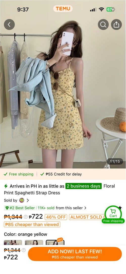 Short summer dress (Category: Dresses) located in San Juan City. Submitted by declutterhailey (Listing ID 1423268068, Image 2). Description: Asian L Not used Good quality Bought 722 but selling it for 600.