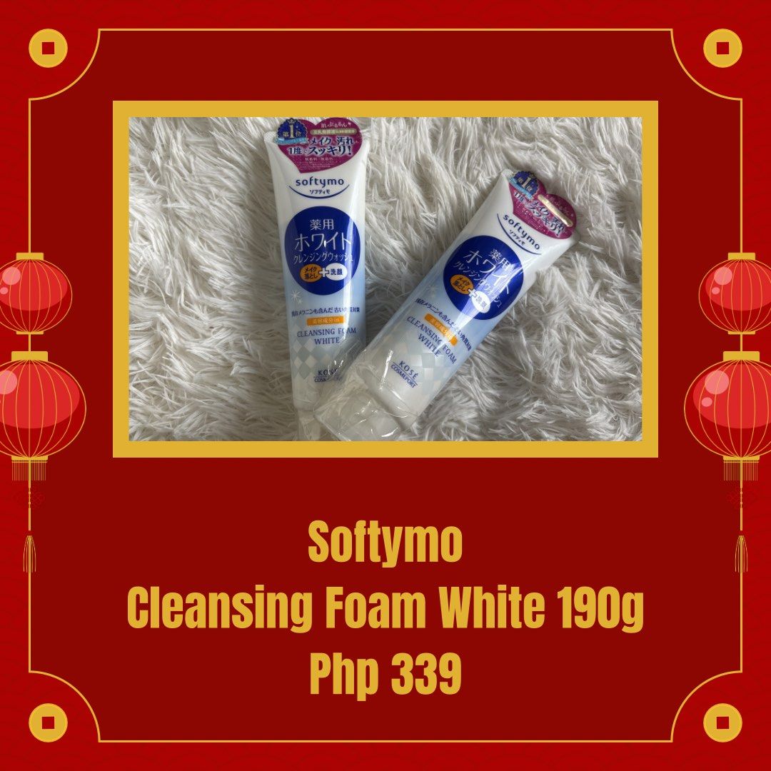 SoftyMo Cleansing Foam White 190g (Category: Face Care) located in Manila. Submitted by shopwithme.ph1 (Listing ID 1423347002, Image 1). Description: - SoftyMo Cleansing Foam White - 190g - Cleanses skin - Price: Php 339.