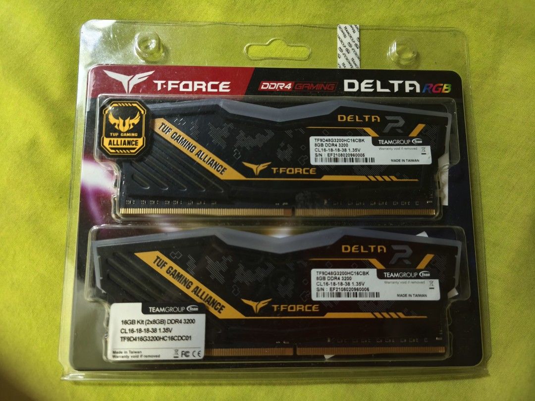T-Force Delta RGB DDR4 3200MHz 2*8GB RAM, Computers & Tech, Parts ...