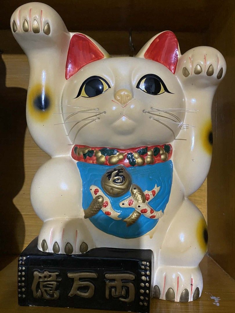 Vintage Ceramic Maneki Neko Lucky Cat (Category: Vintage Collectibles) located in Caloocan City. Submitted by MovesLikeJeager (Listing ID 1423266509, Image 1). Description: Selling Vintage Neko ceramic figurines from japan White and black Black neko with minimal issues (see photos) 4k each 2 for 7500 Pm if interested.