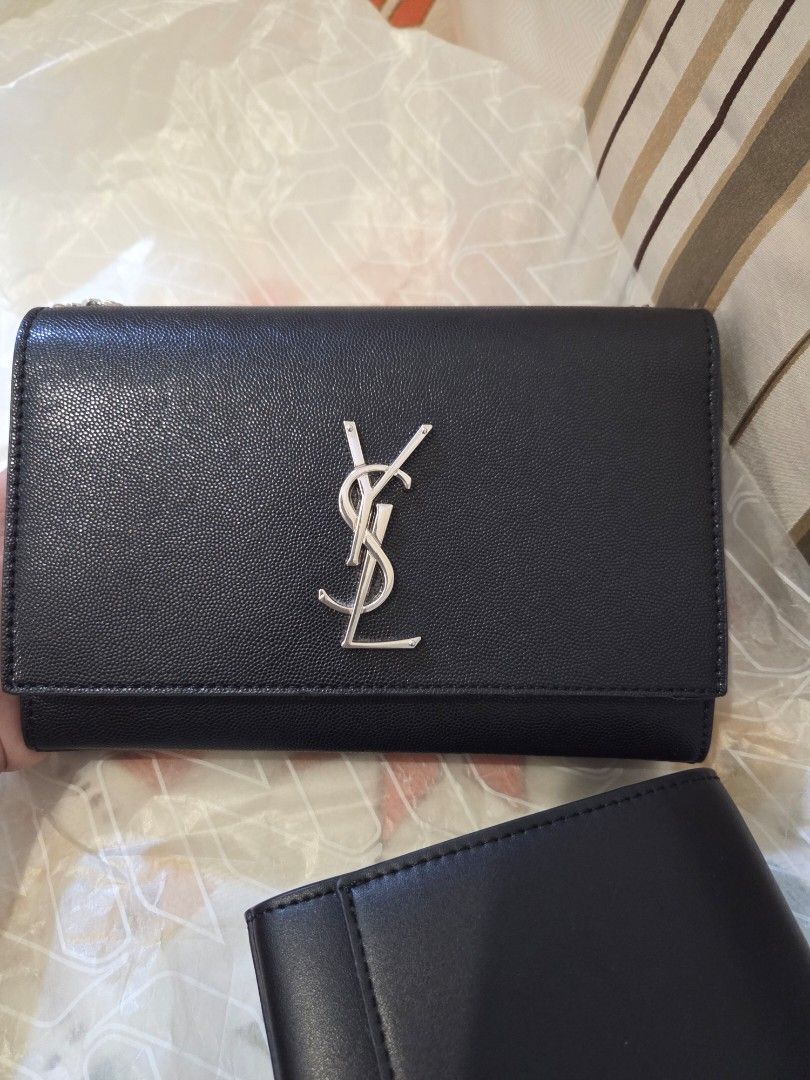 YSL Beaute - YSL Kate Bag GWP Silver Hardware (Category: Luxury Bags & Wallets) located in Mandaluyong City. Submitted by angels_collection_usa (Listing ID 1423327140, Image 2). Description: YSL Beaute / GWP only Almost new condition. Used less than 5x only. YSL Kate Bag Gold SOLD Silver AVAILABLE Get for 2900 each..